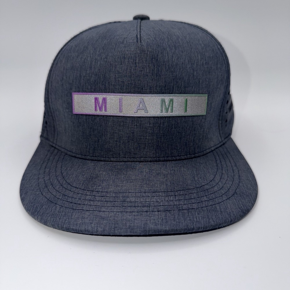 Robin Ruth Cap Hat Adjustable SnapBack Charcoal Gray MIAMI Spell-Out Patch Logo